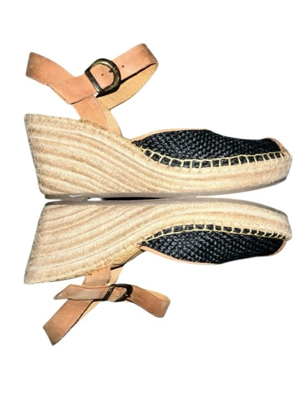 Born Women’s Guadalupe Leather Espadrille Wedges - Size 9